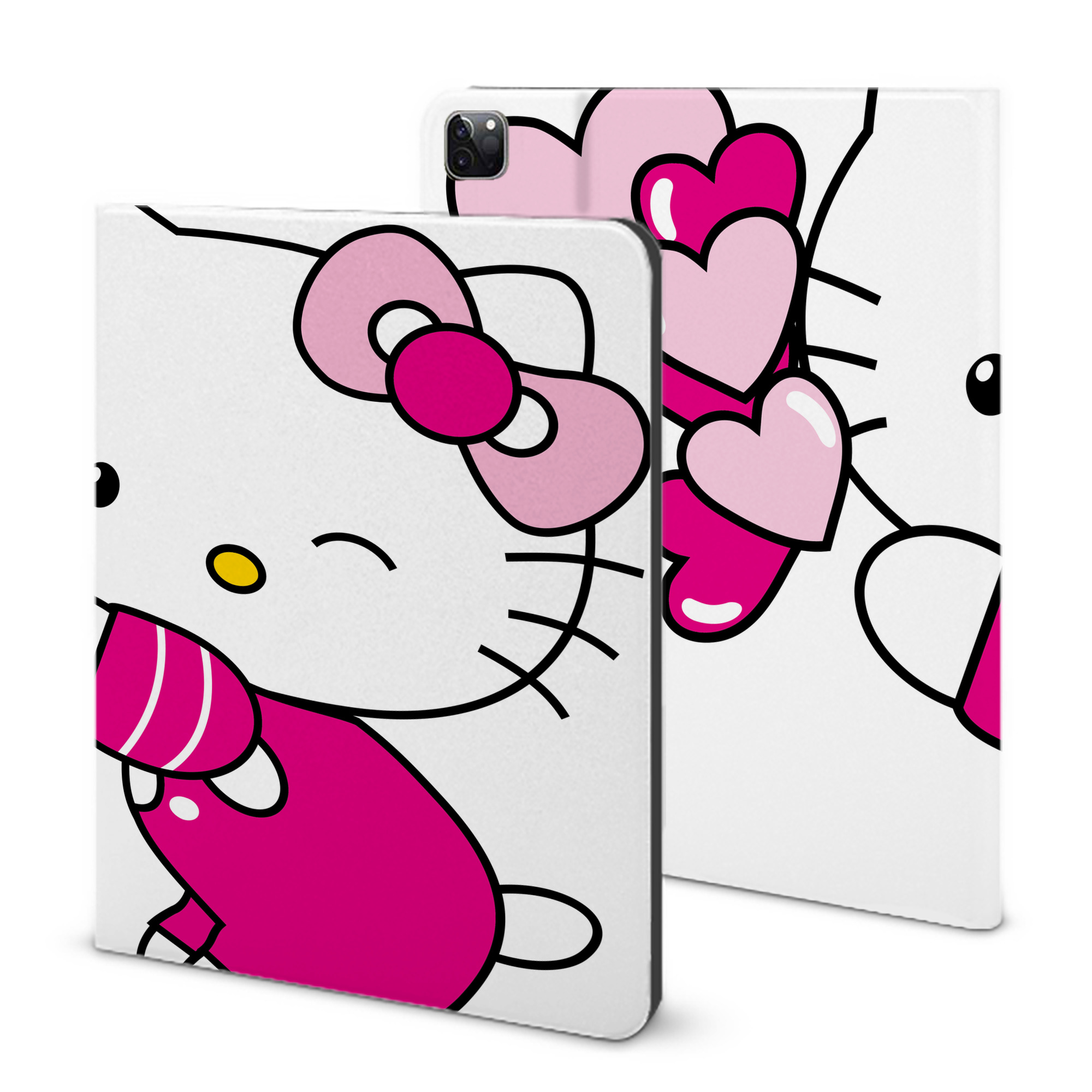 （画像用） Hello Kitty ハローキティ IPad ケース ブック型 PUレザー TPU 耐衝撃 軽量 薄型 ペン収納なし 全面保護 IPad 各モデル対応